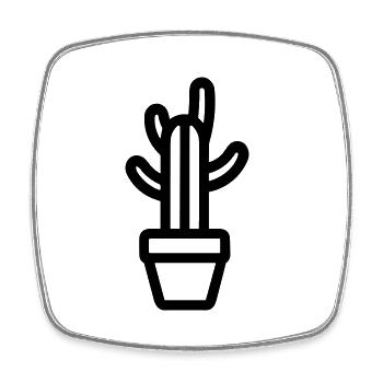 Cactus - Square fridge magnet - white - Front
