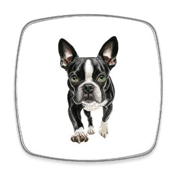 Boston Terrier - Viereckiger Kühlschrankmagnet - Weiß - Vorne