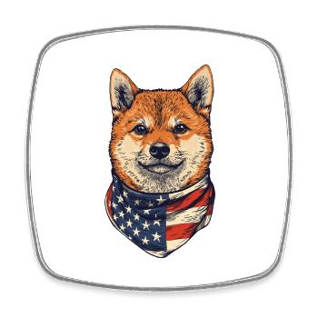 Shiba Inu - Viereckiger Kühlschrankmagnet - Weiß - Vorne