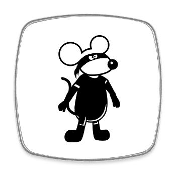 Souris Méchant Voleur Ninja Raid Voleur Cambrioleur - Magnet carré - blanc - Devant