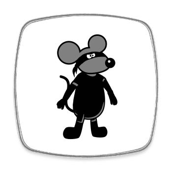 Souris Méchant Voleur Ninja Raid Voleur Cambrioleur - Magnet carré - blanc - Devant