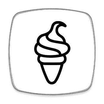 Eis - Viereckiger Kühlschrankmagnet - Weiß - Vorne