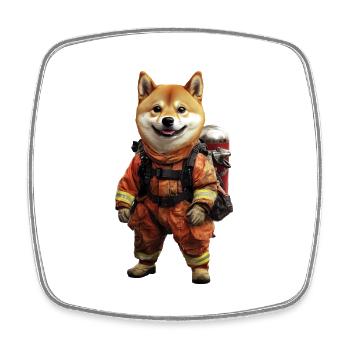 Shiba Inu - Viereckiger Kühlschrankmagnet - Weiß - Vorne
