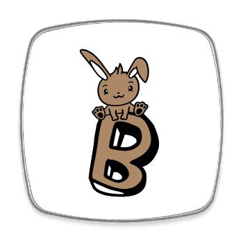 Bunny Letter B Like Bunny Big Alphabet Learning - Square fridge magnet - white - Front