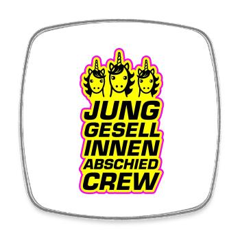 Junggesellinnenabschied Crew Einhorn Lustig - Viereckiger Kühlschrankmagnet - Weiß - Vorne
