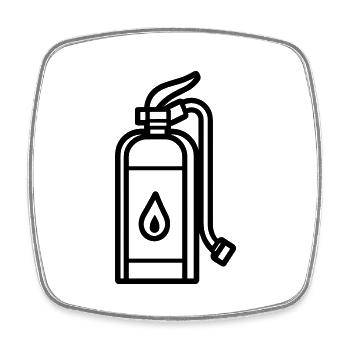 Feuerlöscher - Viereckiger Kühlschrankmagnet - Weiß - Vorne