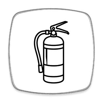 Feuerlöscher - Viereckiger Kühlschrankmagnet - Weiß - Vorne