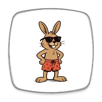 hase sonnenbrille - Viereckiger Kühlschrankmagnet - Weiß - Vorne