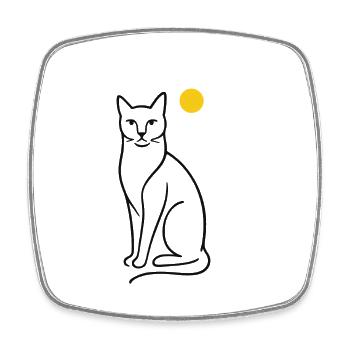 Katze - Viereckiger Kühlschrankmagnet - Weiß - Vorne