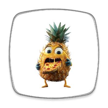 Ananas - Viereckiger Kühlschrankmagnet - Weiß - Vorne