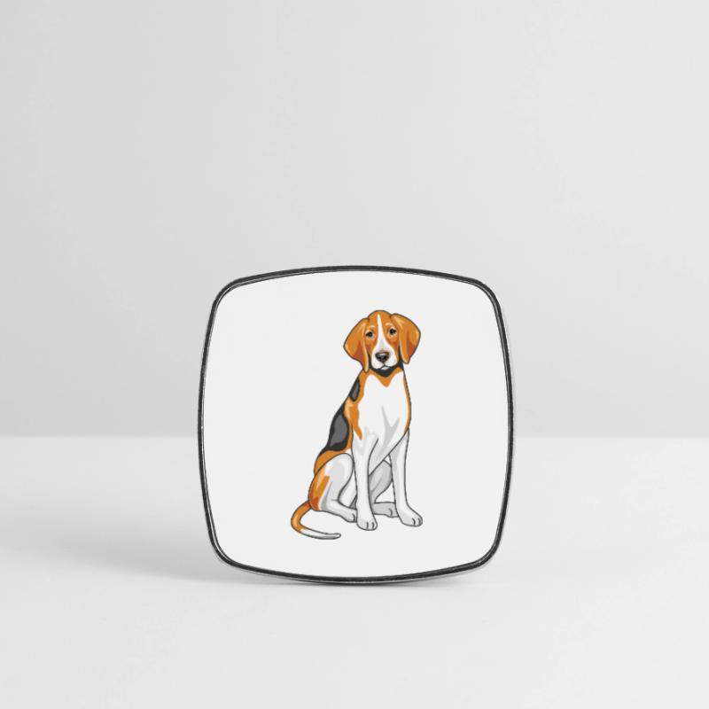 Foxhound assis Magnet carré