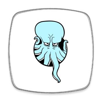 Poulpe trou tentacule ennuyé montrer mauvais œil - Magnet carré - blanc - Devant