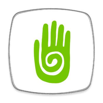 Schamane - Heilende Hand & Schutzsymbol - Grün - Viereckiger Kühlschrankmagnet - Weiß - Vorne