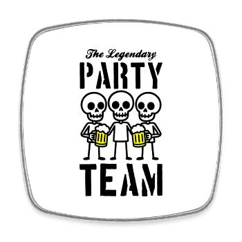 Skelett Bier Party Team - Viereckiger Kühlschrankmagnet - Weiß - Vorne