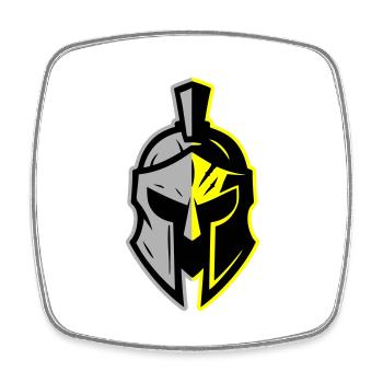 Icône du casque Spartan - Magnet carré - blanc - Devant