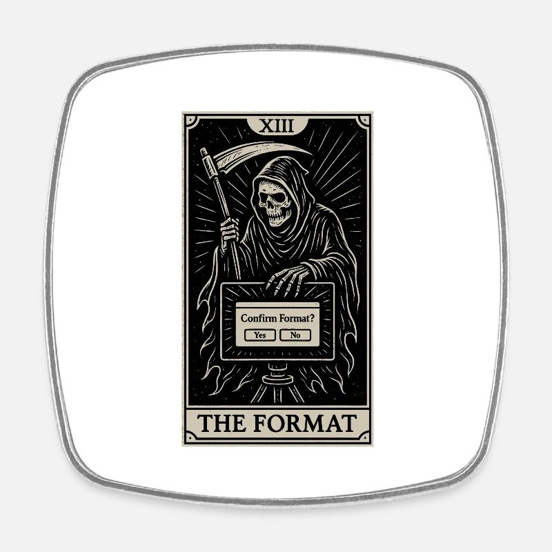 Datafararding Tarot : Mort du format - Magnet carré - blanc