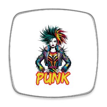 Punk Art Style Punk Girl für Rebellen - Viereckiger Kühlschrankmagnet - Weiß - Vorne