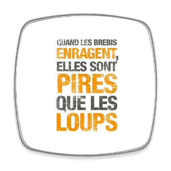 Quand les brebis enragent - Magnet carré - blanc - Devant