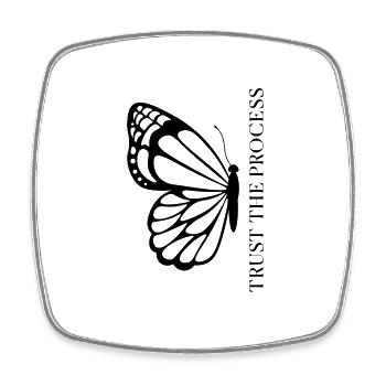 Trust the Process Butterfly Minimal Tee - Square fridge magnet - white - Front