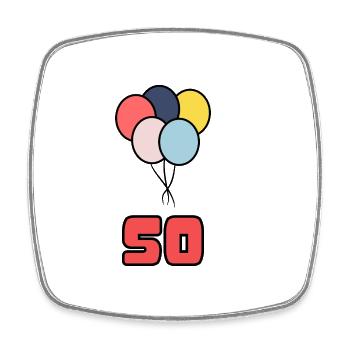 50. 50 JAHRE. 50-JÄHRIGES JUBILÄUM. 50-JÄHRIGES JUBILÄUM. - Viereckiger Kühlschrankmagnet - Weiß - Vorne