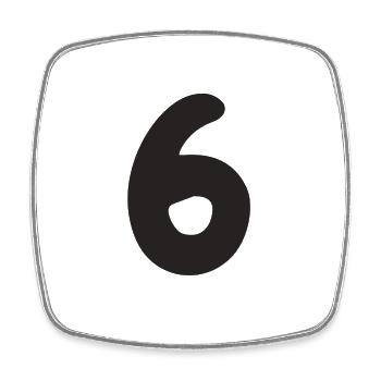 6 - Viereckiger Kühlschrankmagnet - Weiß - Vorne