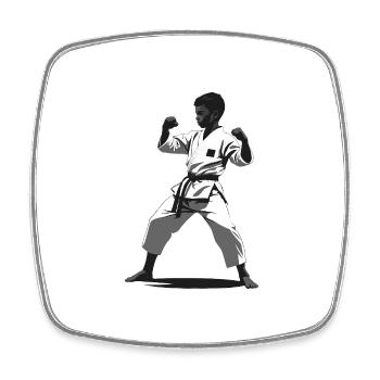Karate Child Fighter - Martial Arts Sports Sticker - Viereckiger Kühlschrankmagnet - Weiß - Vorne