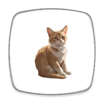 Cute Cat - Pet Cat Design - Viereckiger Kühlschrankmagnet - Weiß - Vorne