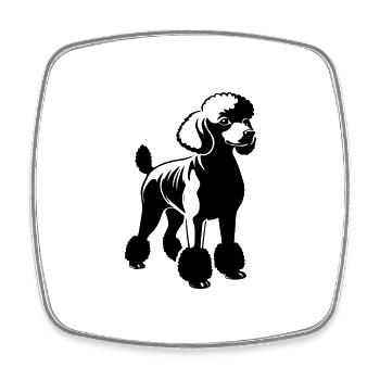 Caniche - Conception de chien de compagnie - Magnet carré - blanc - Devant