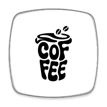 Coffee - Cool Café Logo - Magnet carré - blanc - Devant