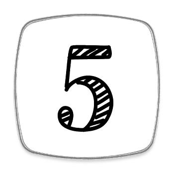 5 JAHRE. 5-jähriges JUBILÄUM. GEBURTSTAG 5 JAHRE. 5 - Viereckiger Kühlschrankmagnet - Weiß - Vorne