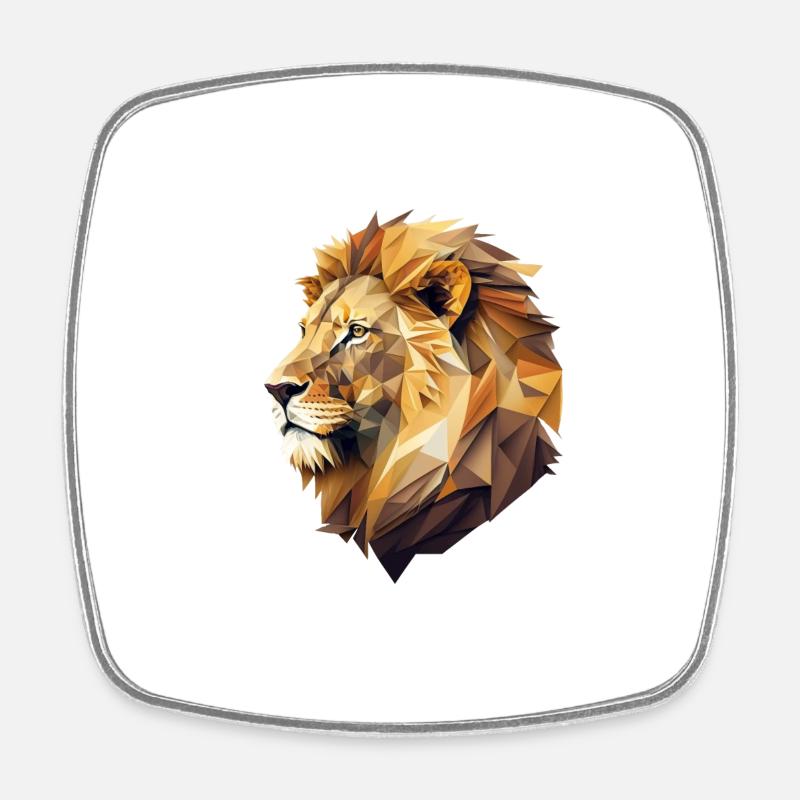 LION - Magnet carré - blanc