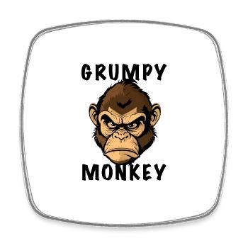 GRUMPY MONKEY - Viereckiger Kühlschrankmagnet - Weiß - Vorne