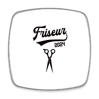 Friseur 2024 Beruf Friseure Ausbildung Prüfung - Viereckiger Kühlschrankmagnet - Weiß - Vorne
