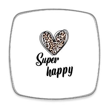 Super happy - Magnet carré - blanc - Devant
