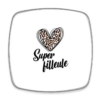 Super filleule - Magnet carré - blanc - Devant