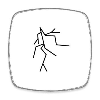 Lightning - Square fridge magnet - white - Front