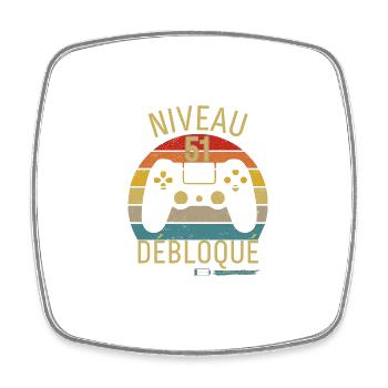 Niveau 51 Débloqué - Magnet carré - blanc - Devant