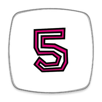 5 - Square fridge magnet - white - Front