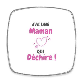 Ich habe eine Mutter, die rockt - Viereckiger Kühlschrankmagnet - Weiß - Vorne