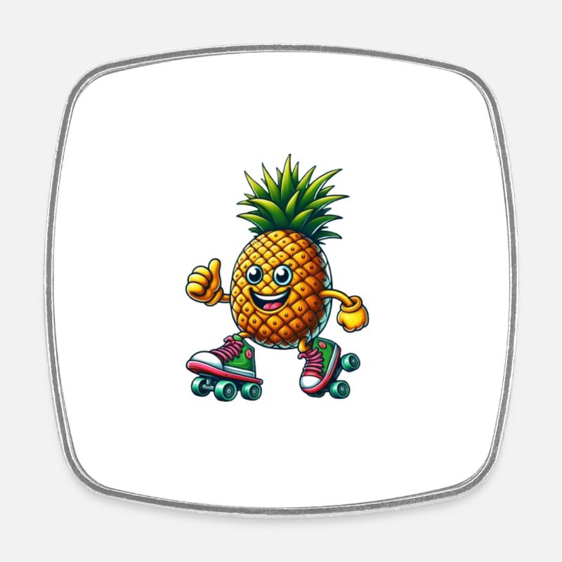 ANANAS 1 - Viereckiger Kühlschrankmagnet - Weiß