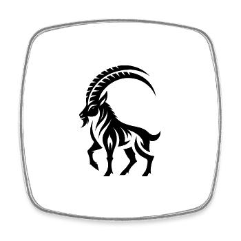 Sternzeichen Tattoo Stolzer Steinbock - Viereckiger Kühlschrankmagnet - Weiß - Vorne