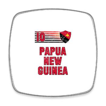 Papua-Neuguinea Fußball Mannschaft - Viereckiger Kühlschrankmagnet - Weiß - Vorne