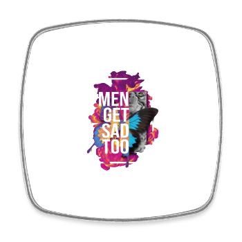 Men get sad too - Viereckiger Kühlschrankmagnet - Weiß - Vorne