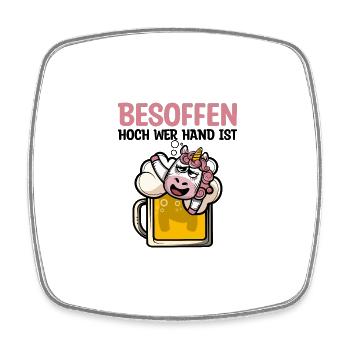 Besoffen Hoch, wer Hand ist Saufen Witziges Party - Viereckiger Kühlschrankmagnet - Weiß - Vorne