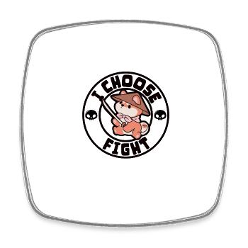 I choose fight - Square fridge magnet - white - Front