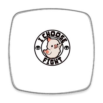 I choose fight - Square fridge magnet - white - Front
