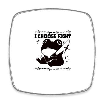 I choose fight - Square fridge magnet - white - Front