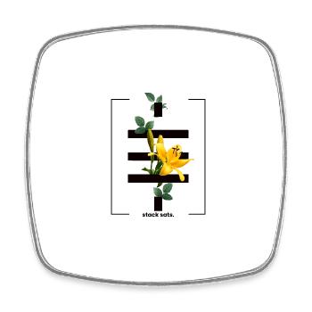 Blumen Bitcoin Crypto Satoshis Symbol 21 - Viereckiger Kühlschrankmagnet - Weiß - Vorne