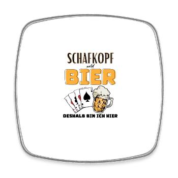 Sheep's head and beer - Square fridge magnet - white - Front