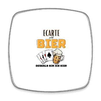Ecarte et bière - Magnet carré - blanc - Devant